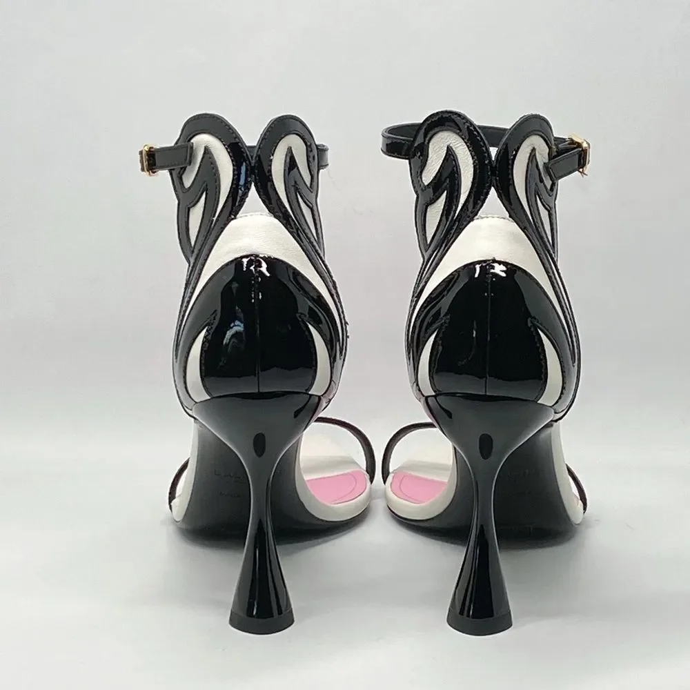 Balmain Eden 95MM Colorblocked Patent Leather Sandals size 37